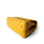 CHANEL Handbag Yellow 22A Yellow Caviar Quilted Coco Handle Small (Old Mini) Light Gold Hardware - Redeluxe