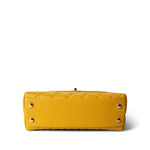 CHANEL Handbag Yellow 22A Yellow Caviar Quilted Coco Handle Small (Old Mini) Light Gold Hardware - Redeluxe