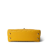 CHANEL Handbag Yellow 22A Yellow Caviar Quilted Coco Handle Small (Old Mini) Light Gold Hardware - Redeluxe