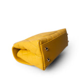 CHANEL Handbag Yellow 22A Yellow Caviar Quilted Coco Handle Small (Old Mini) Light Gold Hardware - Redeluxe