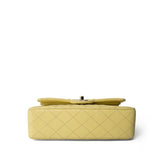 CHANEL Handbag Yellow Yellow Caviar Quilted Classic Flap Small Light Gold Hardware - Redeluxe
