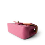 CHANEL Pink 21P Pink Lambskin Quilted Mini Rectangular Flap Rainbow Hardware - Redeluxe