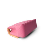 CHANEL Pink 21P Pink Lambskin Quilted Mini Rectangular Flap Rainbow Hardware - Redeluxe