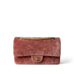 CHANEL Pink Pink/Rose Velvet Quilted Reissue 2.55 Flap 225 Aged Gold Hardware - Redeluxe