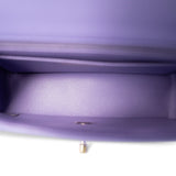 CHANEL Purple 20S Light Purple Lambskin Chevron Mini Rectangular Flap Light Gold Hardware - Redeluxe