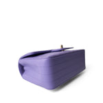 CHANEL Purple 20S Light Purple Lambskin Chevron Mini Rectangular Flap Light Gold Hardware - Redeluxe