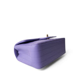 CHANEL Purple 20S Light Purple Lambskin Chevron Mini Rectangular Flap Light Gold Hardware - Redeluxe