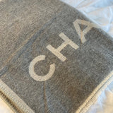 CHANEL Scarf Grey Chanel Cashmere Scarf - Grey - Redeluxe