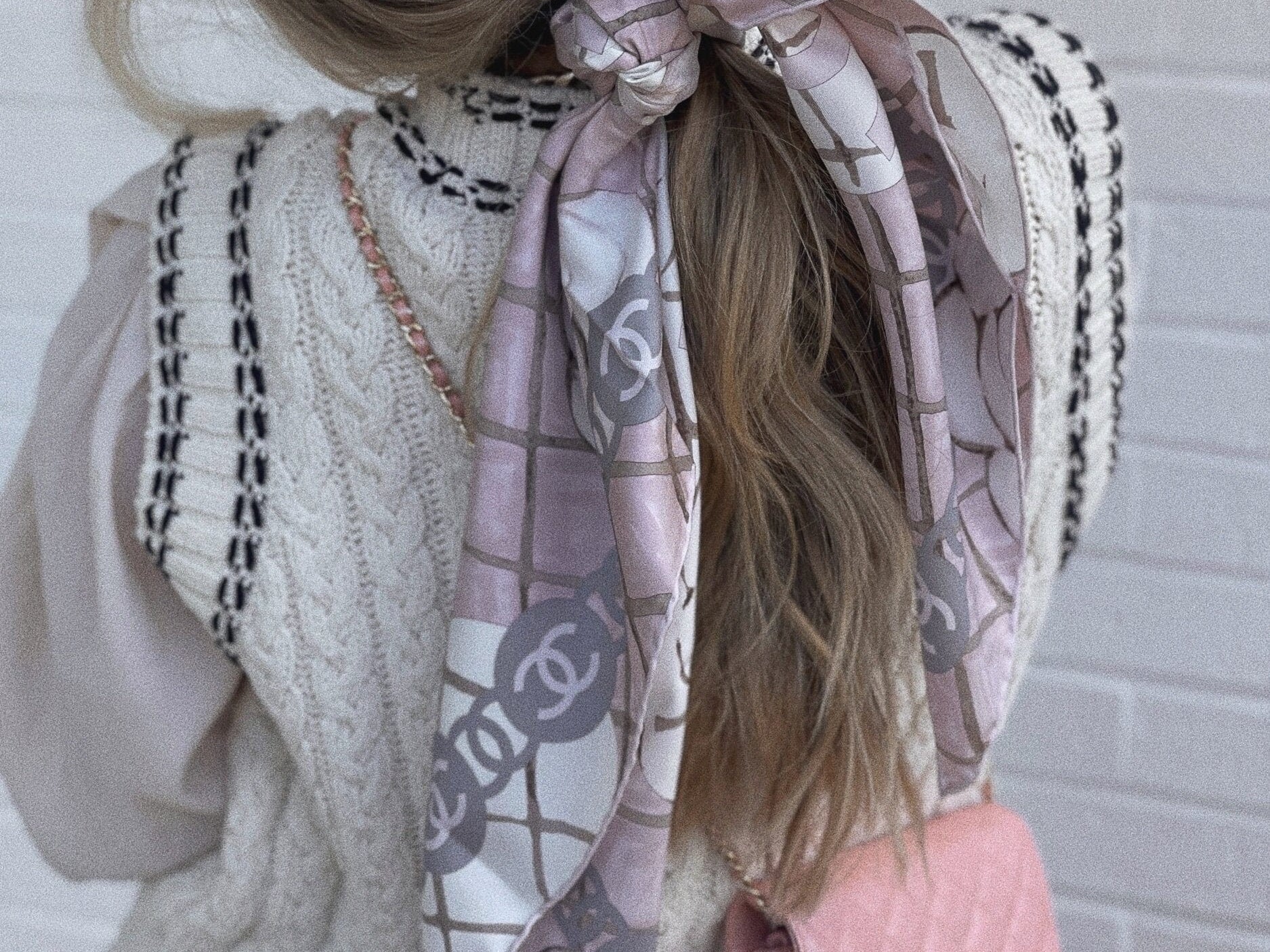 CHANEL Scarf Pink CC Square Scarf Pink - Redeluxe