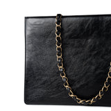 CHANEL Tote 20A Large Black Leather Shopping Tote Antique Gold Hardware - Redeluxe