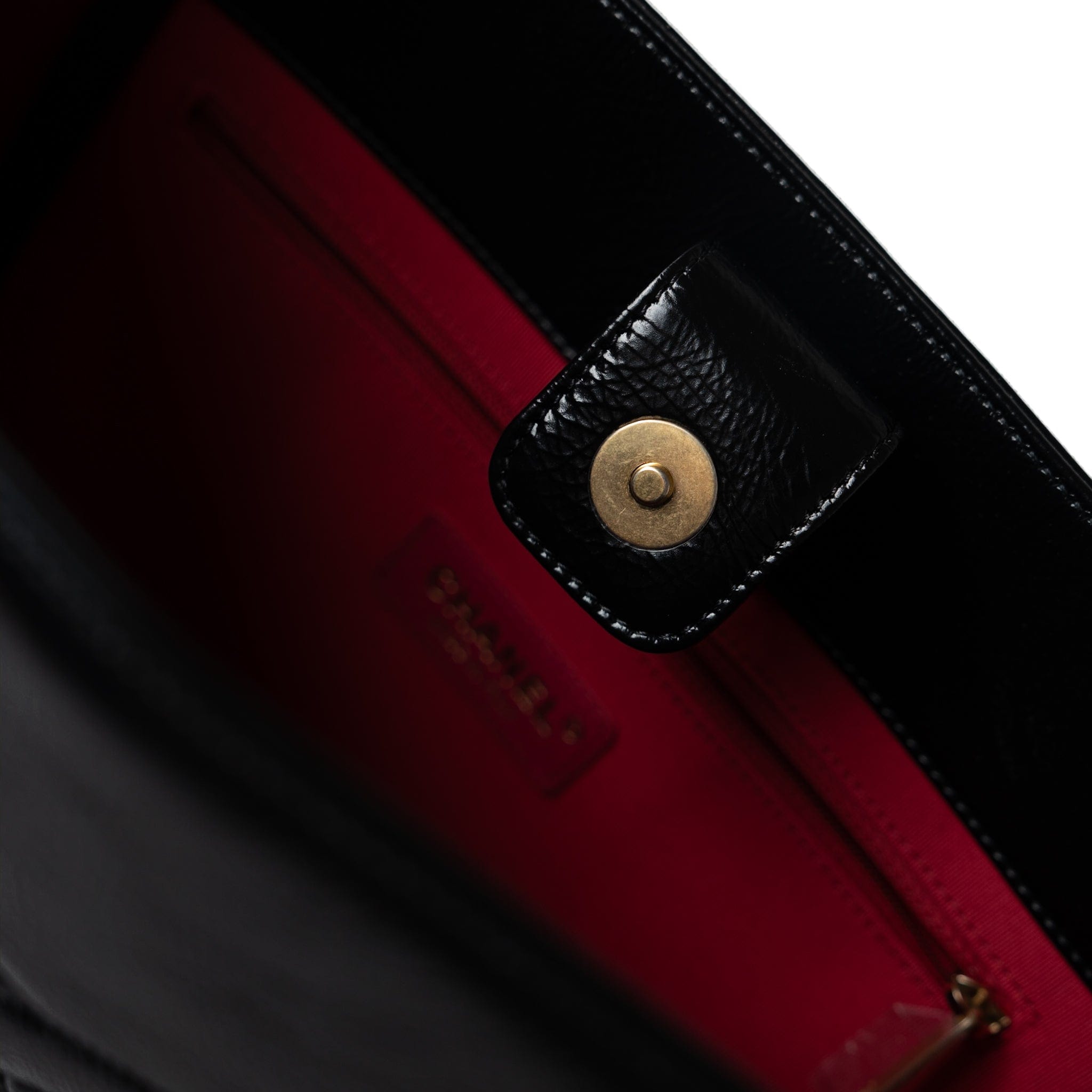 CHANEL Tote 20A Large Black Leather Shopping Tote Antique Gold Hardware - Redeluxe