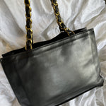 CHANEL Tote Chanel Black Vintage Lambskin Shopping Bag Tote 24K GHW - Redeluxe