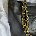 CHANEL Tote Chanel Black Vintage Lambskin Shopping Bag Tote 24K GHW - Redeluxe