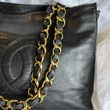 CHANEL Tote Chanel Black Vintage Lambskin Shopping Bag Tote 24K GHW - Redeluxe
