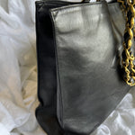 CHANEL Tote Chanel Black Vintage Lambskin Shopping Bag Tote 24K GHW - Redeluxe