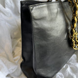 CHANEL Tote Chanel Black Vintage Lambskin Shopping Bag Tote 24K GHW - Redeluxe