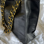 CHANEL Tote Chanel Black Vintage Lambskin Shopping Bag Tote 24K GHW - Redeluxe