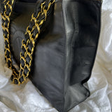 CHANEL Tote Chanel Black Vintage Lambskin Shopping Bag Tote 24K GHW - Redeluxe