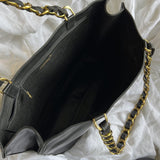 CHANEL Tote Chanel Black Vintage Lambskin Shopping Bag Tote 24K GHW - Redeluxe