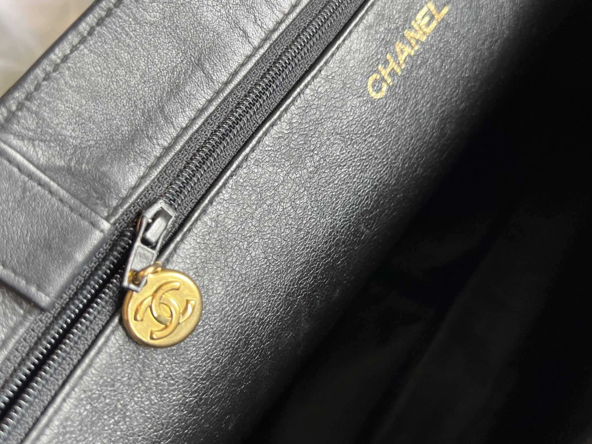 CHANEL Tote Chanel Black Vintage Lambskin Shopping Bag Tote 24K GHW - Redeluxe