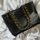 CHANEL Tote Chanel Black Vintage Lambskin Shopping Bag Tote 24K GHW - Redeluxe