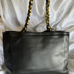 CHANEL Tote Chanel Black Vintage Lambskin Shopping Bag Tote 24K GHW - Redeluxe
