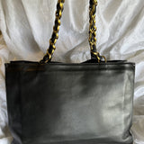 CHANEL Tote Chanel Black Vintage Lambskin Shopping Bag Tote 24K GHW - Redeluxe