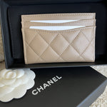 CHANEL Wallet 22A Dark Beige Caviar Quilted Card Holder LGHW - Redeluxe