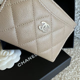 CHANEL Wallet 22A Dark Beige Caviar Quilted Card Holder LGHW - Redeluxe