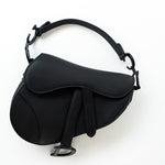 Christian Dior Handbag Black Dior Mini Ultramatte Black Saddle Bag Grained Calfskin Leather - Redeluxe