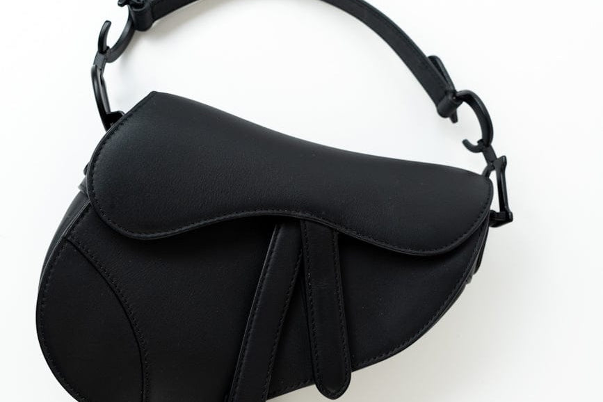 Christian Dior Handbag Black Dior Mini Ultramatte Black Saddle Bag Grained Calfskin Leather - Redeluxe