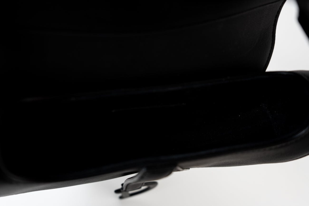 Christian Dior Handbag Black Dior Mini Ultramatte Black Saddle Bag Grained Calfskin Leather - Redeluxe