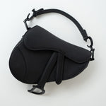 Christian Dior Handbag Black Dior Mini Ultramatte Black Saddle Bag Grained Calfskin Leather - Redeluxe