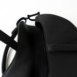 Christian Dior Handbag Black Dior Mini Ultramatte Black Saddle Bag Grained Calfskin Leather - Redeluxe