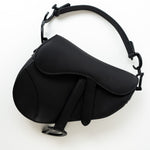 Christian Dior Handbag Black Dior Mini Ultramatte Black Saddle Bag Grained Calfskin Leather - Redeluxe