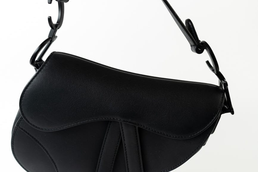 Christian Dior Handbag Black Dior Mini Ultramatte Black Saddle Bag Grained Calfskin Leather - Redeluxe