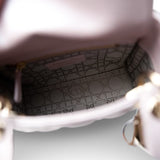 Christian Dior Handbag Lilac Mini Lady Dior Lotus Cannage Pale Lilac Pink Pearlescent Lambskin - Redeluxe