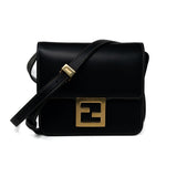 Fendi Handbag Fendi Fab Black Shoulder Bag Gold Hardware - Redeluxe