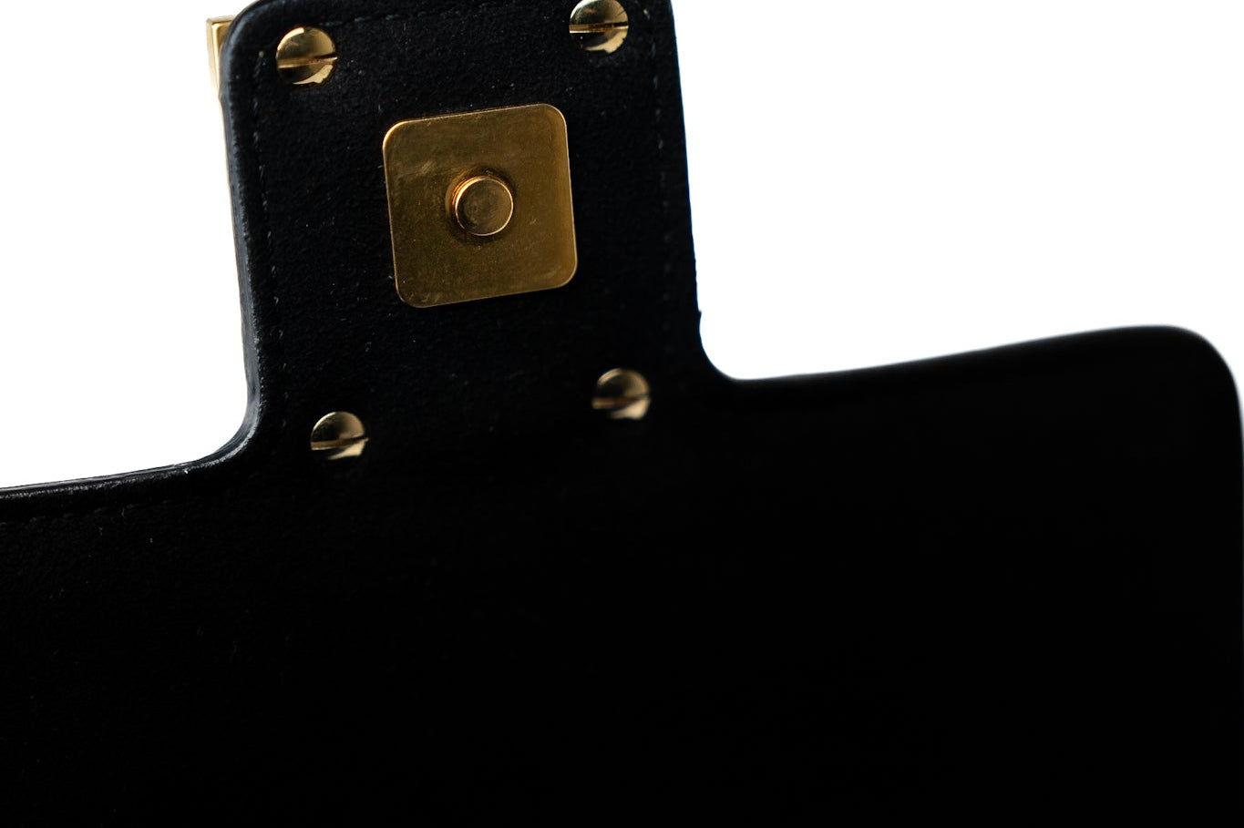 Fendi Handbag Fendi Fab Black Shoulder Bag Gold Hardware - Redeluxe