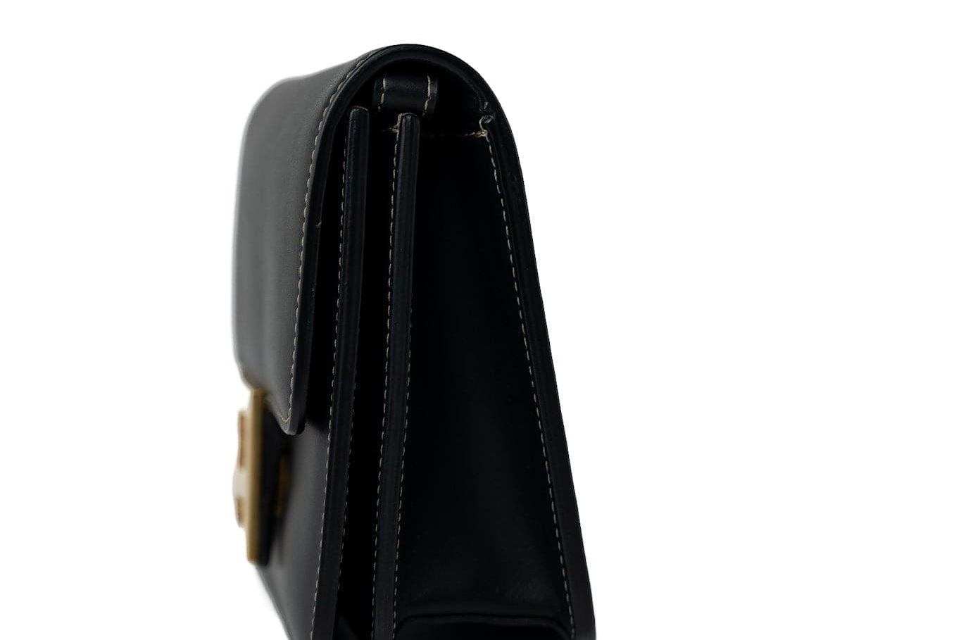 Fendi Handbag Fendi Fab Black Shoulder Bag Gold Hardware - Redeluxe
