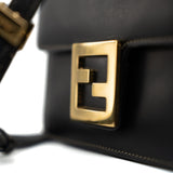 Fendi Handbag Fendi Fab Black Shoulder Bag Gold Hardware - Redeluxe