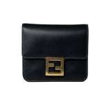 Fendi Handbag Fendi Fab Black Shoulder Bag Gold Hardware - Redeluxe