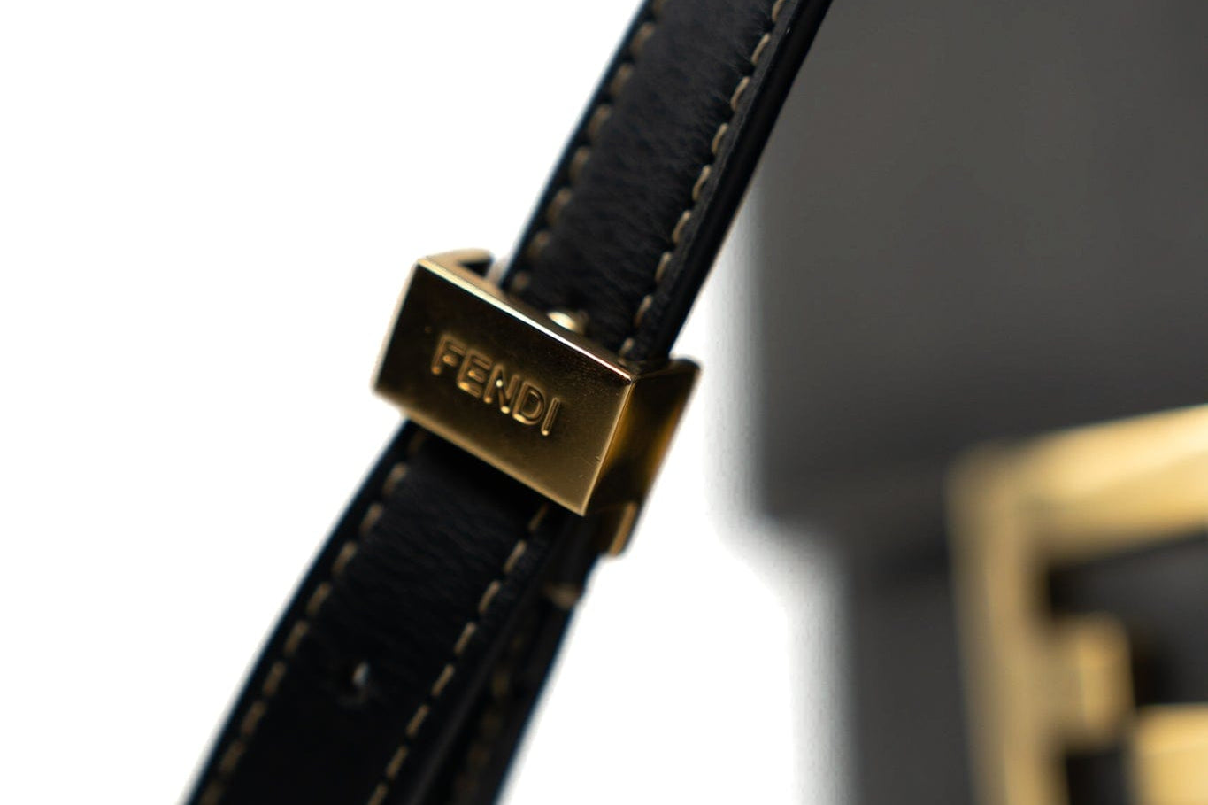 Fendi Handbag Fendi Fab Black Shoulder Bag Gold Hardware - Redeluxe