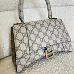 Gucci Handbag Gucci x Balenciaga The Hacker Project Small Hourglass Top Handle Bag Beige /Ebony - Redeluxe
