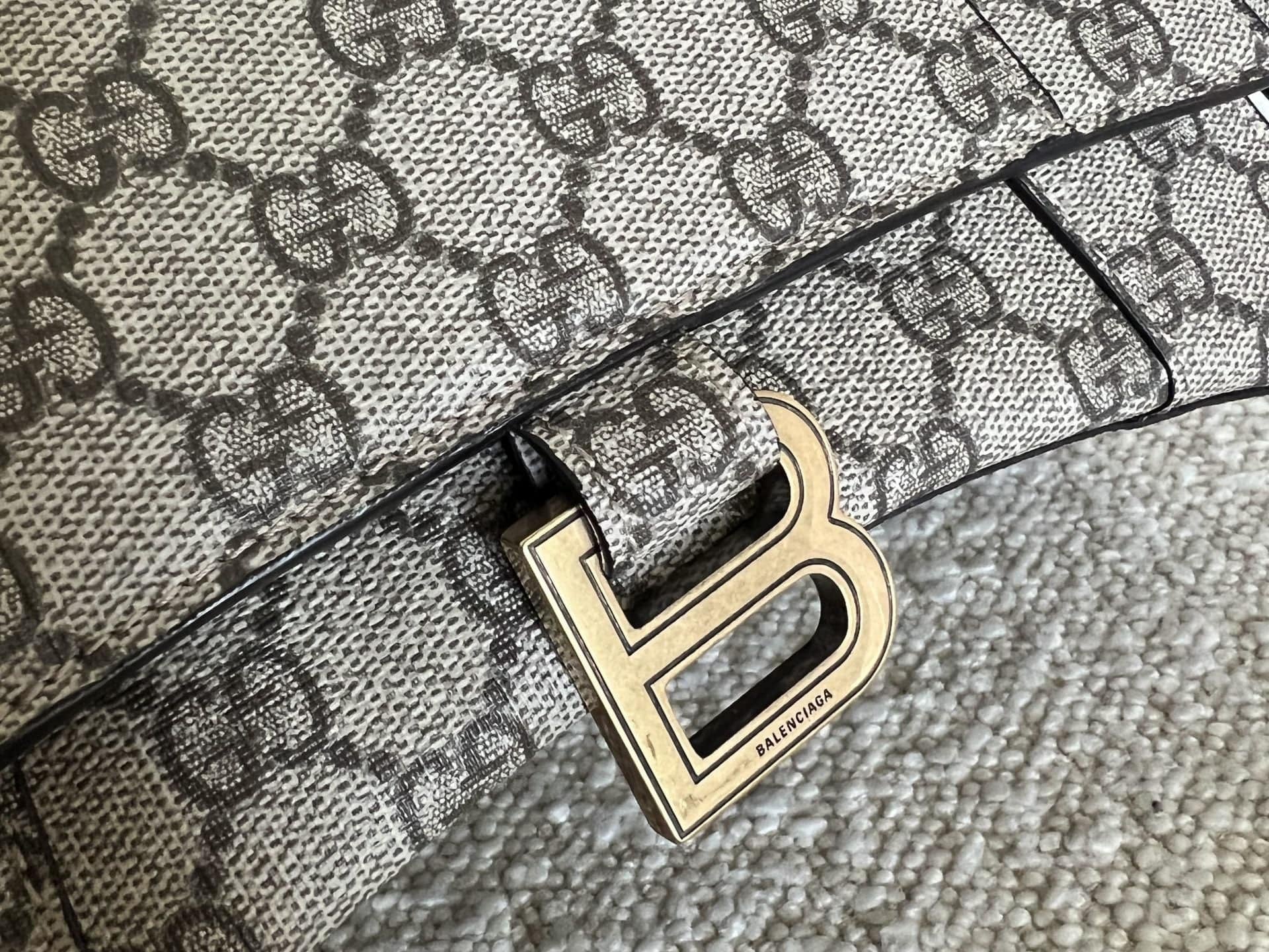 Gucci Handbag Gucci x Balenciaga The Hacker Project Small Hourglass Top Handle Bag Beige /Ebony - Redeluxe