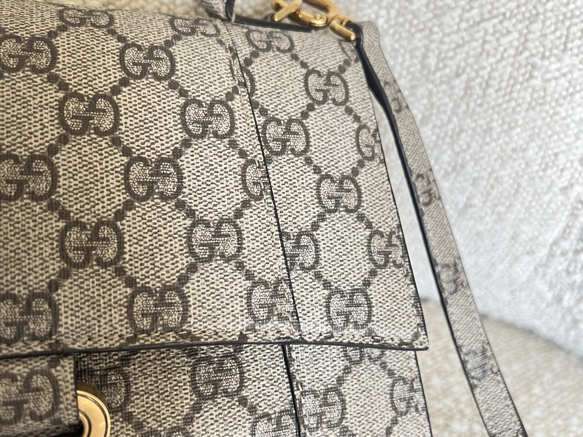 Gucci Handbag Gucci x Balenciaga The Hacker Project Small Hourglass Top Handle Bag Beige /Ebony - Redeluxe