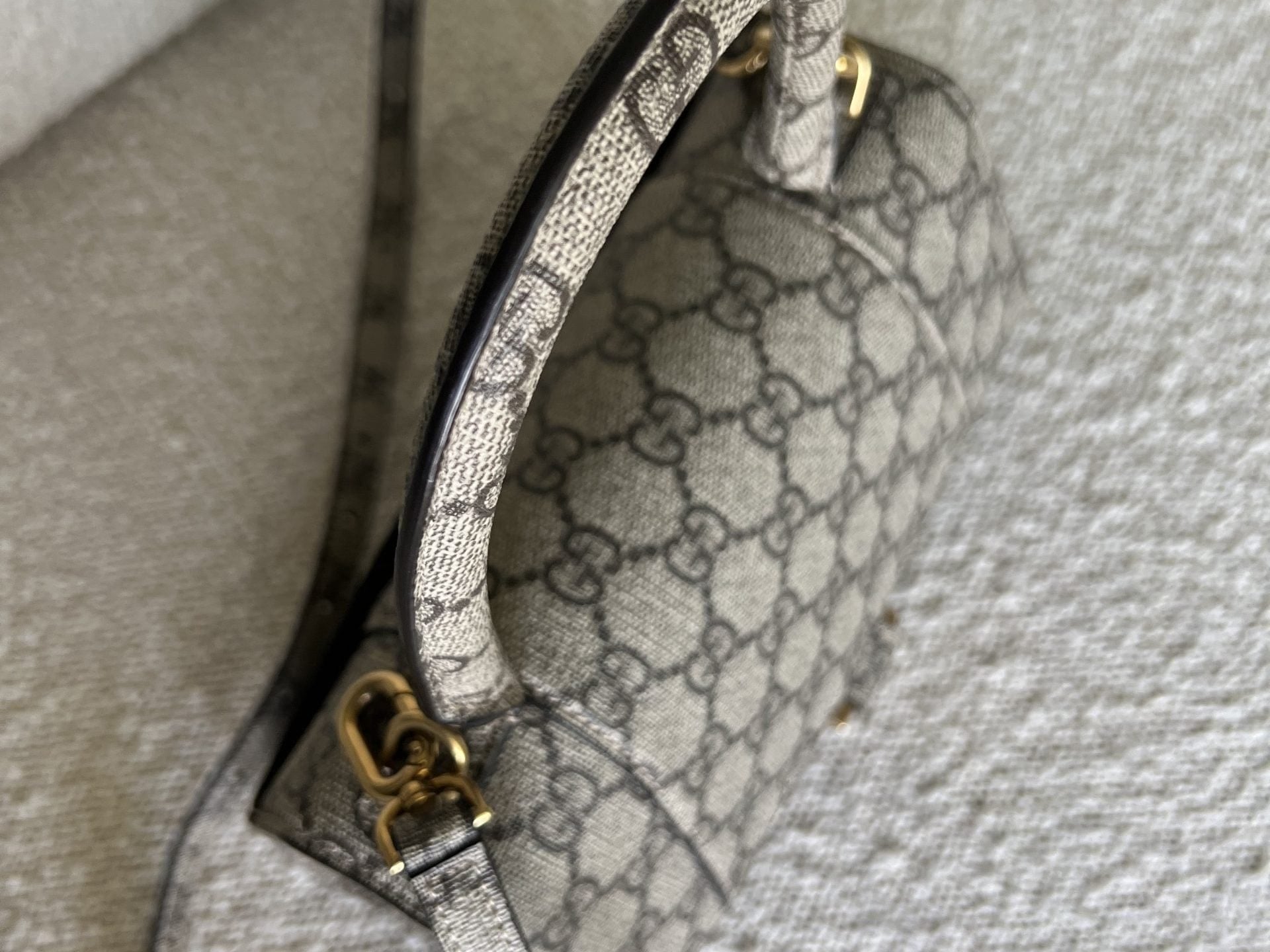 Gucci Handbag Gucci x Balenciaga The Hacker Project Small Hourglass Top Handle Bag Beige /Ebony - Redeluxe