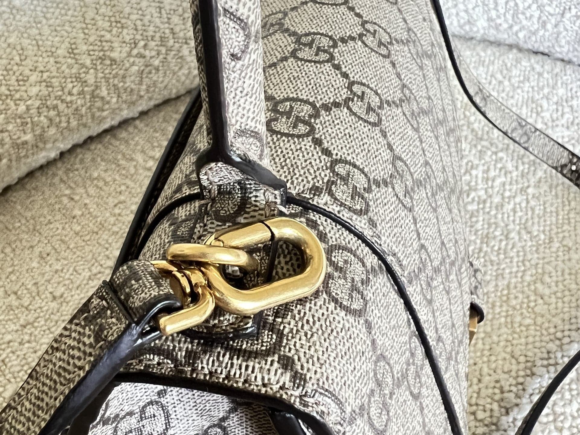 Gucci Handbag Gucci x Balenciaga The Hacker Project Small Hourglass Top Handle Bag Beige /Ebony - Redeluxe