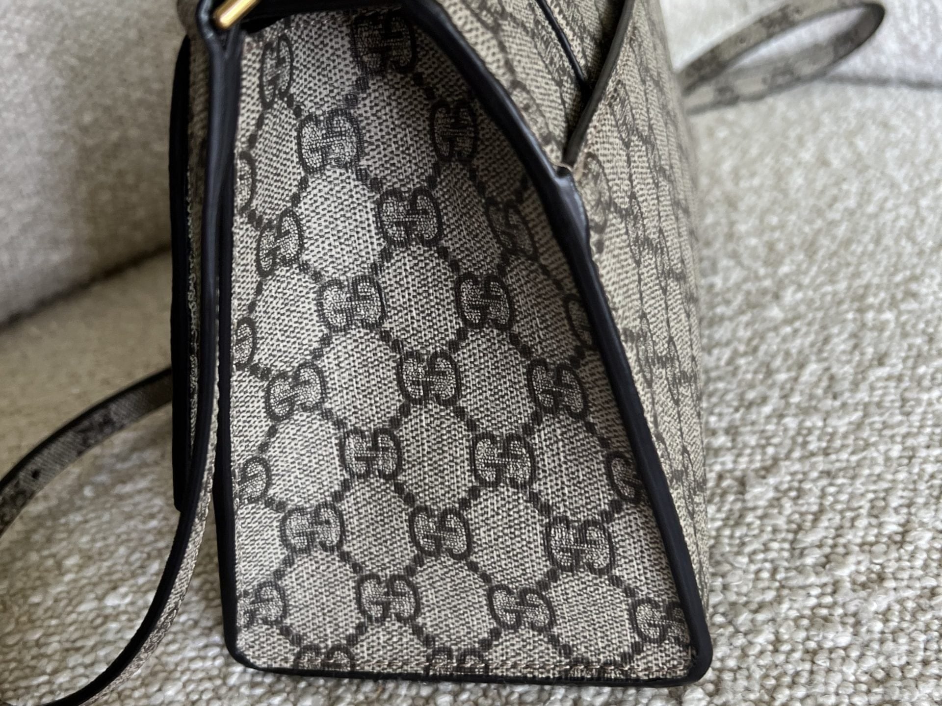 Gucci Handbag Gucci x Balenciaga The Hacker Project Small Hourglass Top Handle Bag Beige /Ebony - Redeluxe