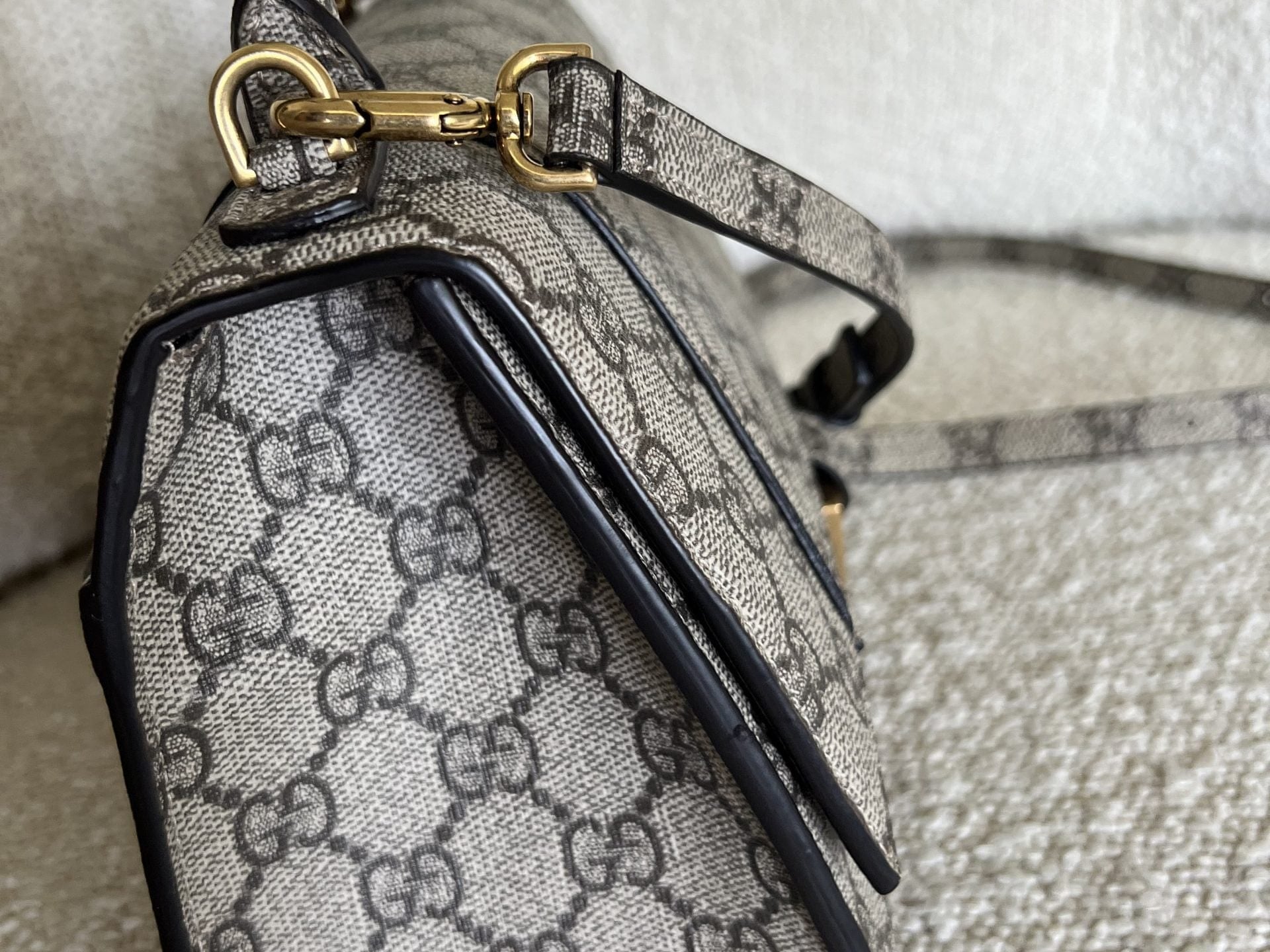 Gucci Handbag Gucci x Balenciaga The Hacker Project Small Hourglass Top Handle Bag Beige /Ebony - Redeluxe